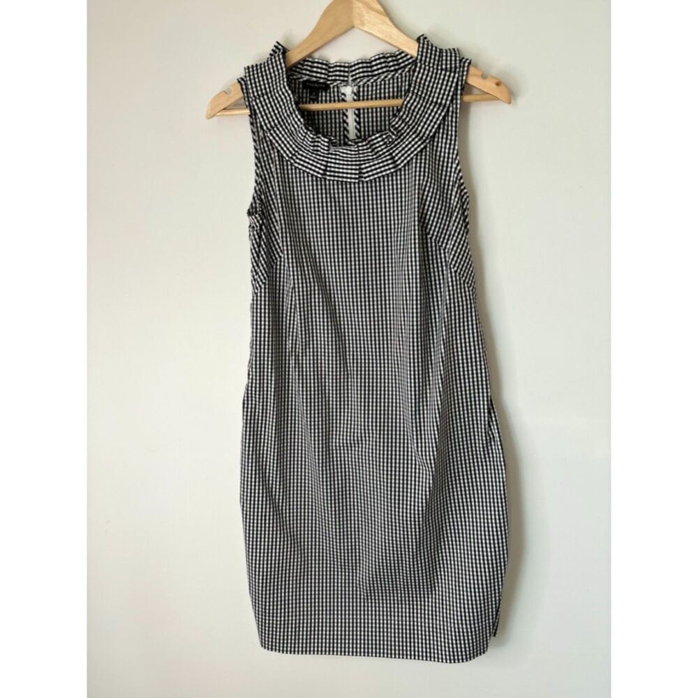 Talbots Classic Gingham Black White Dress Size 2 or XS Neutral Clean beauty E72